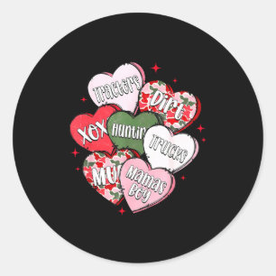 Pegatina Redonda Día de San Valentín Xoxo Día de la Madre Camuflaje