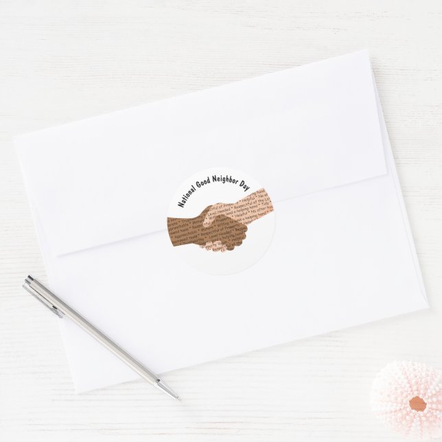 Pegatina Redonda Día del buen vecino (Sobre)