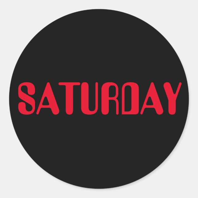 Pegatina Redonda Día del calendario: Janz Saturday Black (Anverso)