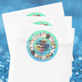 Pegatina Redonda Día del Cerdo en Guinea Gracias