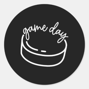 Pegatina Redonda Día del Juego Deportes Madre de Hockey Padre Afici