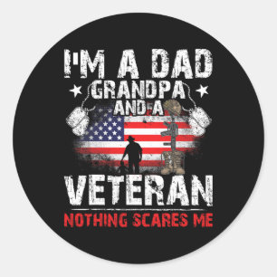 Pegatina Redonda Día del Padre - Día de los Veteranos - Soy un padr