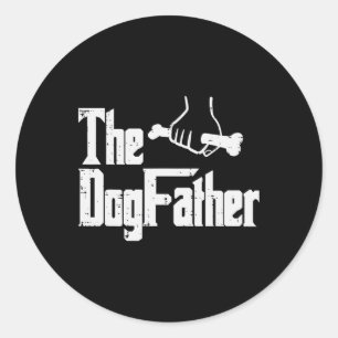 Pegatina Redonda Día del Padre El Padre Perro Chiste Divertido de P