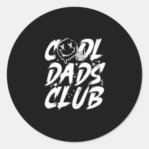 Pegatina Redonda Día del Padre en el Club de Guay Dads Retro Groovy