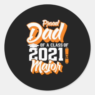 Pegatina Redonda Día del padre Orgulloso padre de una clase de 20
