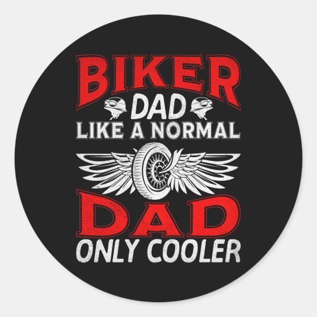 Pegatina Redonda Día Del Padre Papa 2023 4 De Julio Motocicleta Pap (Anverso)