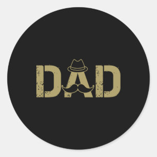 Pegatina Redonda Día Del Padre Para El Nuevo Padre Vintage
