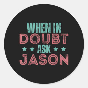 Pegatina Redonda Día del Padre Personalizado Humor Jason