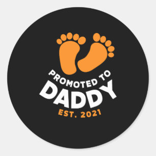 Pegatina Redonda Día del padre   Promovida A Papi 2021