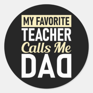 Pegatina Redonda Día del Padres Maestros Mi Profesor Favorito Me Ll