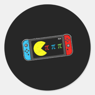 Pegatina Redonda Día del Pi de videojuegos Jugador Profesor de mate