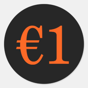 Pegatina Redonda Día del Rey Vrijmarkt: Precio de Texto Naranja a M