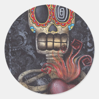 Pegatina Redonda Día del Sagrado Corazón de los Muertos