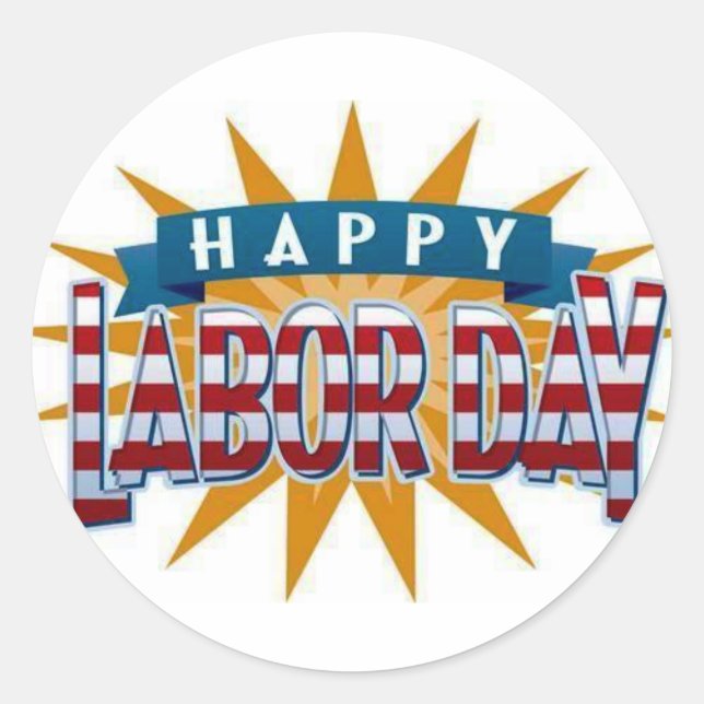 Pegatina Redonda Día del Trabajo (Anverso)