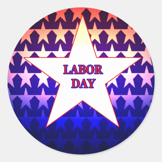 Pegatina Redonda Día del Trabajo (Anverso)