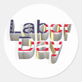 Pegatina Redonda Día del Trabajo - 6 de septiembre