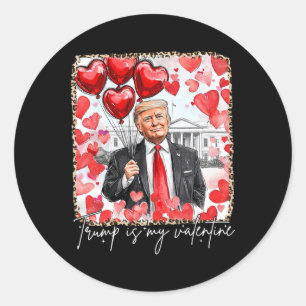 Pegatina Redonda Día divertido de San Valentín Trump es mi San Vale