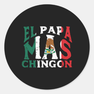 Pegatina Redonda Día El Papa Mas Chingon Funny Papá Mexicano Españo