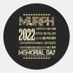Pegatina Redonda Día en memoria de Murph 2022 - para los levantador