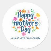 Día Feliz de las Madres Floral Retro Personalizado