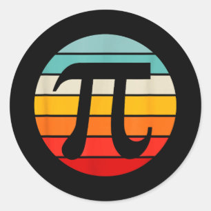 Pegatina Redonda Día feliz para amantes de las matemáticas Día feli