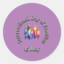 Pegatina Redonda Día Internacional de la Familia: 15 de mayo