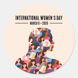 Pegatina Redonda Día Internacional de la Mujer