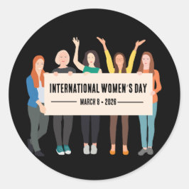 Pegatina Redonda Día Internacional de la Mujer