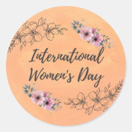 Pegatina Redonda Día Internacional de la Mujer