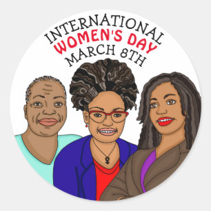 Pegatina Redonda Día Internacional de la Mujer - 8 de marzo