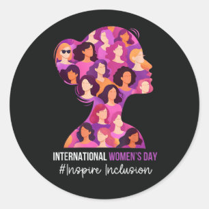 Pegatina Redonda Día Internacional de la Mujer 8 de marzo 