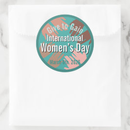 Pegatina Redonda Día Internacional de la Mujer 8 de marzo. 2026