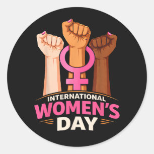 Pegatina Redonda Día Internacional de la Mujer 8 marzo
