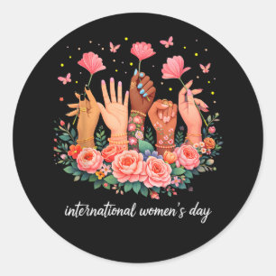 Pegatina Redonda Día Internacional de la Mujer 8 marzo 2026