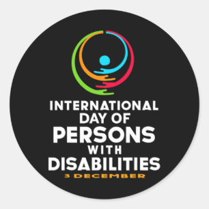 Pegatina Redonda Día Internacional de las Personas con Discapacidad