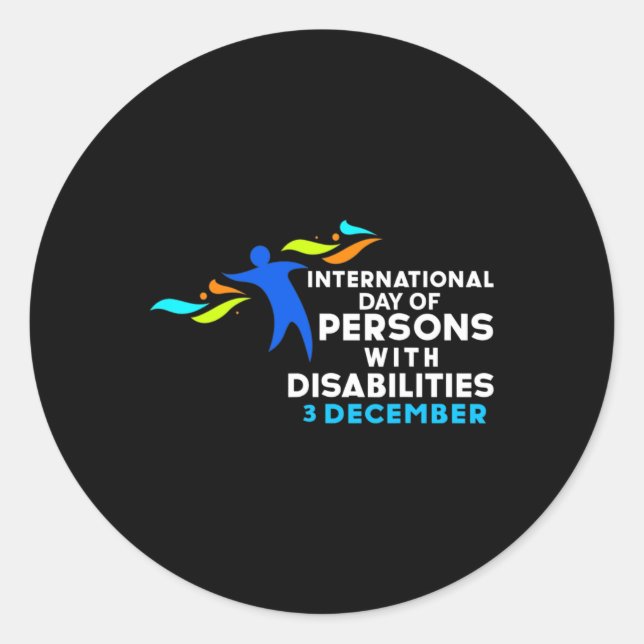 Pegatina Redonda Día Internacional de las Personas con Discapacidad (Anverso)