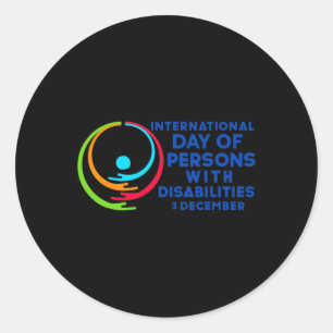 Pegatina Redonda Día Internacional de las Personas con Discapacidad
