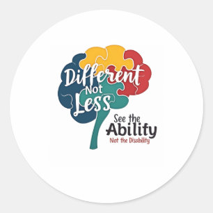 Pegatina Redonda Día Mundial de Conciencia sobre el Autismo No Meno