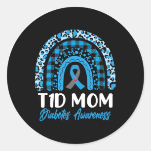 Pegatina Redonda Día Mundial de Conciencia sobre la Diabetes T1d Ti