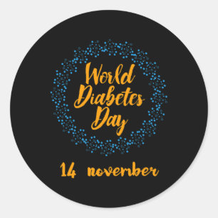 Pegatina Redonda Día Mundial de la Diabetes