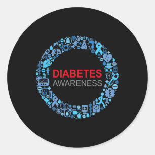 Pegatina Redonda Día Mundial de la Diabetes