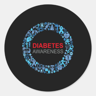 Pegatina Redonda Día Mundial de la Diabetes