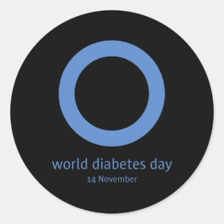Pegatina Redonda Día Mundial de la Diabetes y 34; conciencia sobre