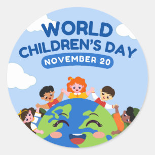 Pegatina Redonda Día Mundial de la Infancia 20 de noviembre