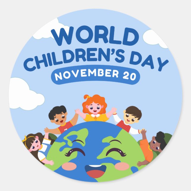Pegatina Redonda Día Mundial de la Infancia | 20 de noviembre (Anverso)