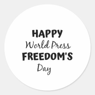Pegatina Redonda Día Mundial de la Libertad de Prensa