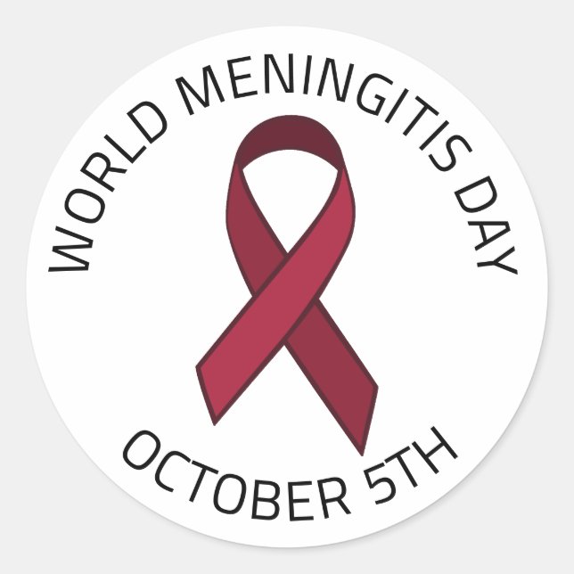 Pegatina Redonda Día Mundial de la Meningitis - 5 de octubre (Anverso)