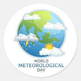 Pegatina Redonda Día Mundial de la Meteorología