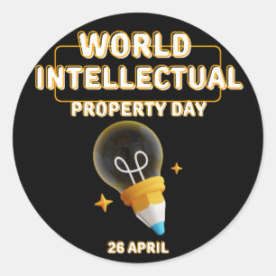 Pegatina Redonda Día Mundial de la Propiedad Intelectual