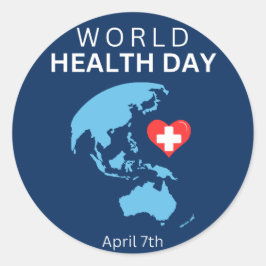 Pegatina Redonda Día Mundial de la Salud 7 de abril